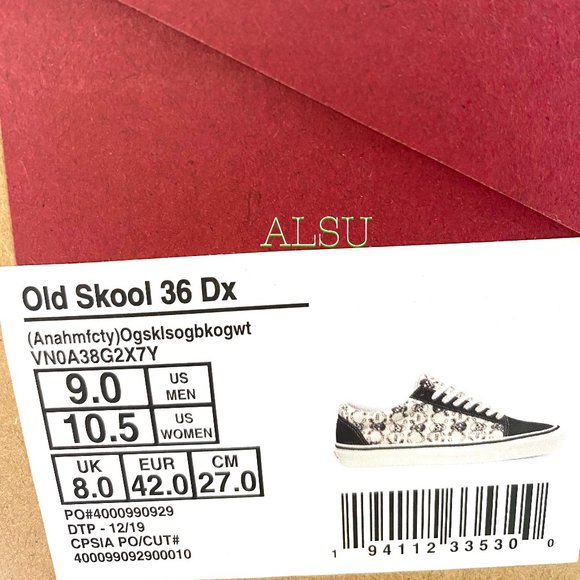 VANS Old Skool 36 Dx Anaheim Factory Sculls Men's - Picture 9 of 9